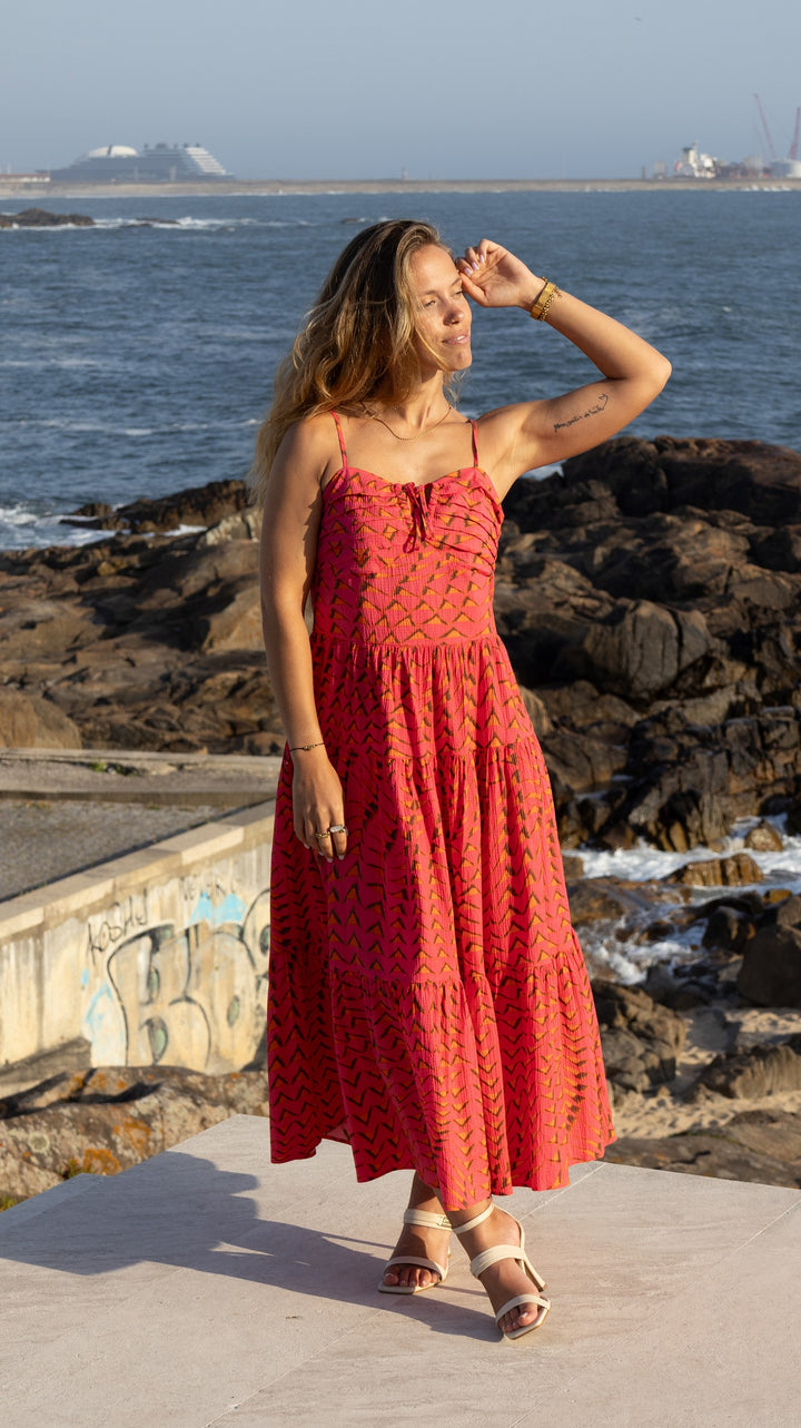 VESTIDO MDI COM PADRÃO SCOTCH &amp; SODA