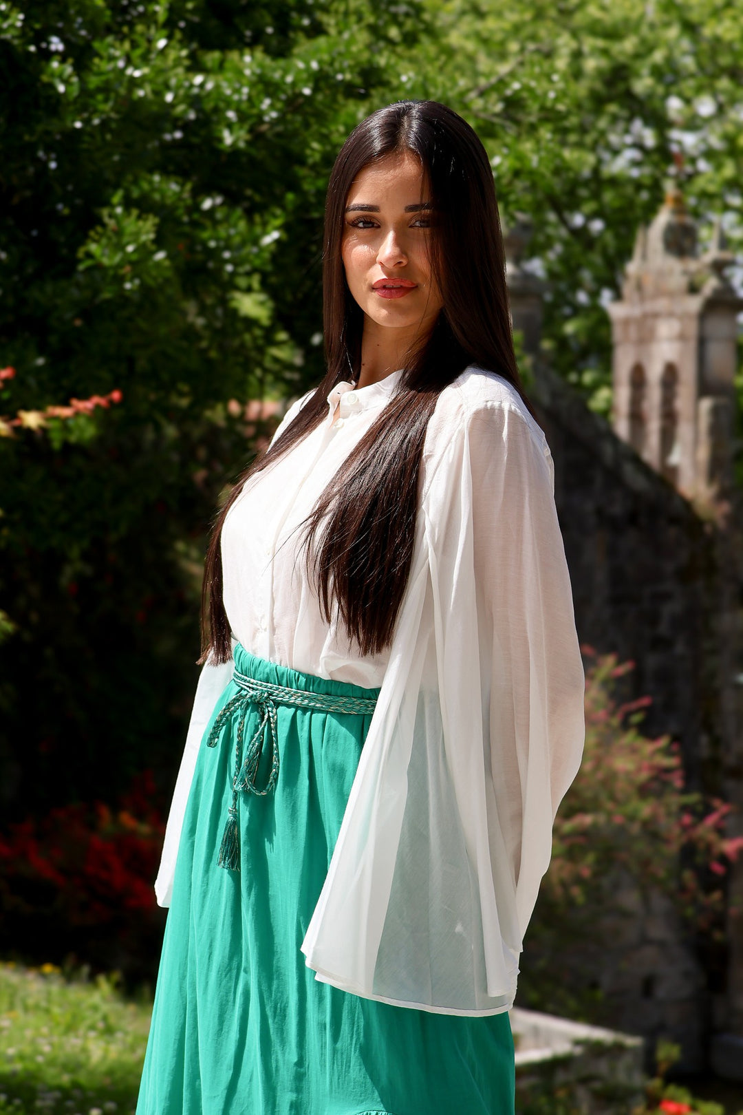 CAMISA BRANCA MANGA LARGA SEMICOUTURE