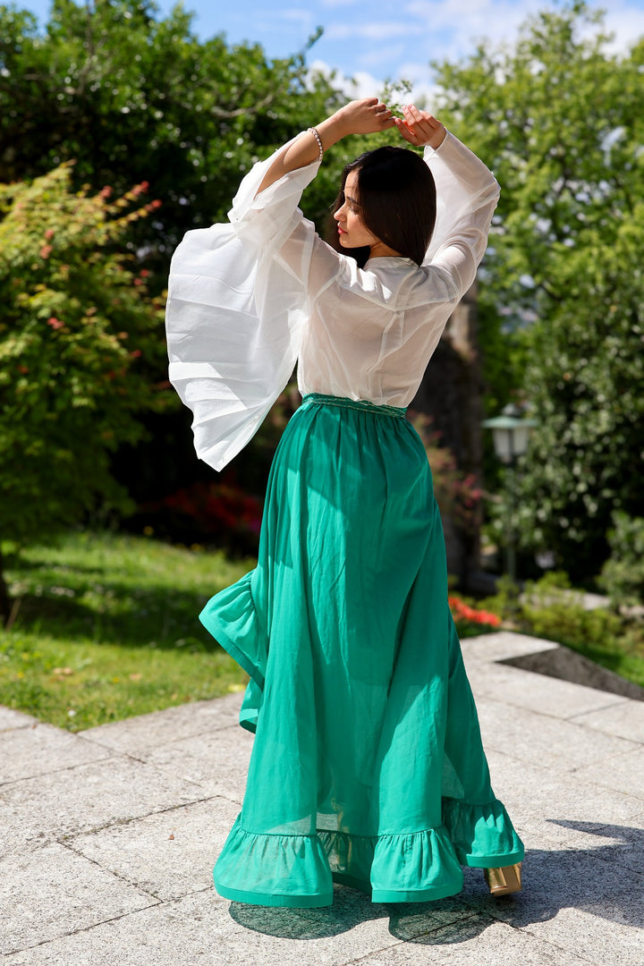 SAIA VERDE PLISSADA SIMONA CORSELLINI