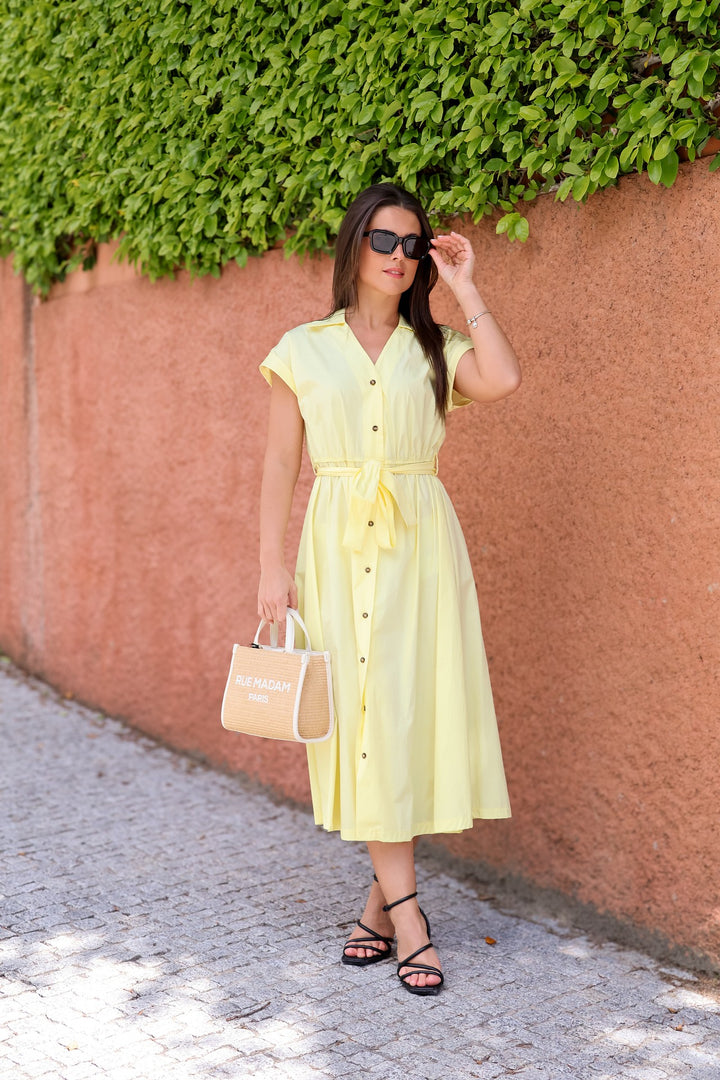 VESTIDO CAMISIERO AMARELO RINASCIMENTO