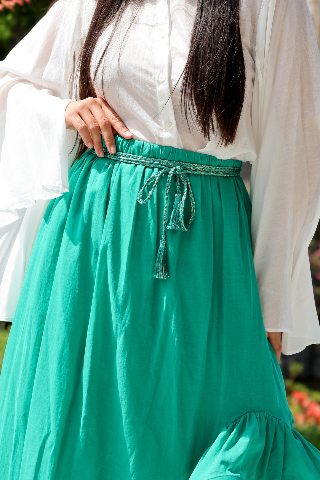 SAIA VERDE PLISSADA SIMONA CORSELLINI