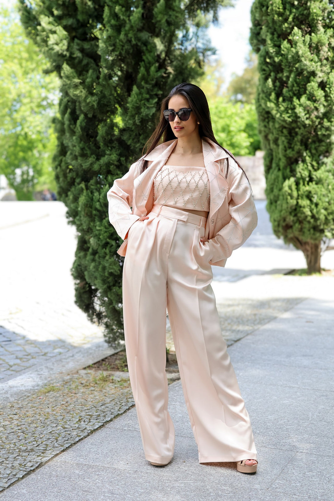 TOP ROSA COM BRILHOS SIMONA CORSELLINI