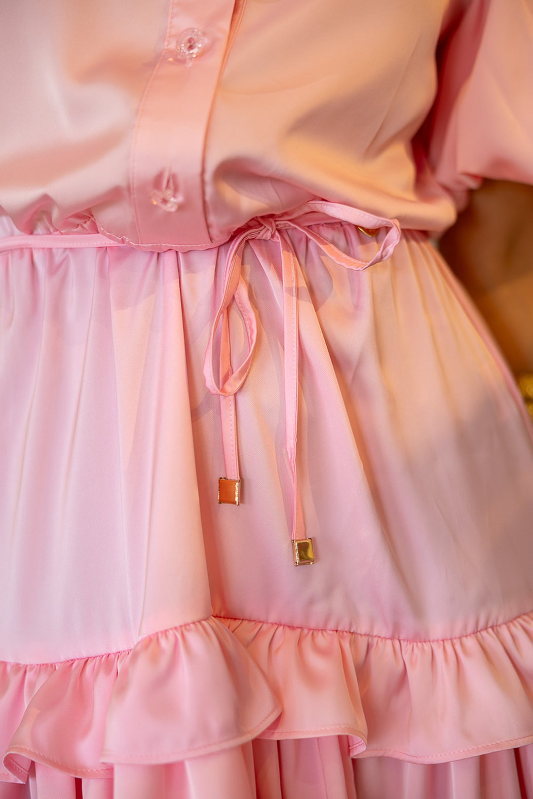 VESTIDO ROSA ACETINADO MISS YOU