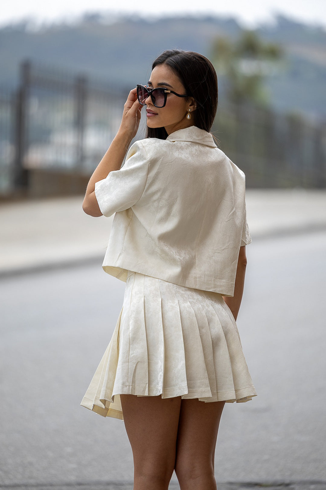 CONJUNTO BLAZER E SAIA PONTO CHIC
