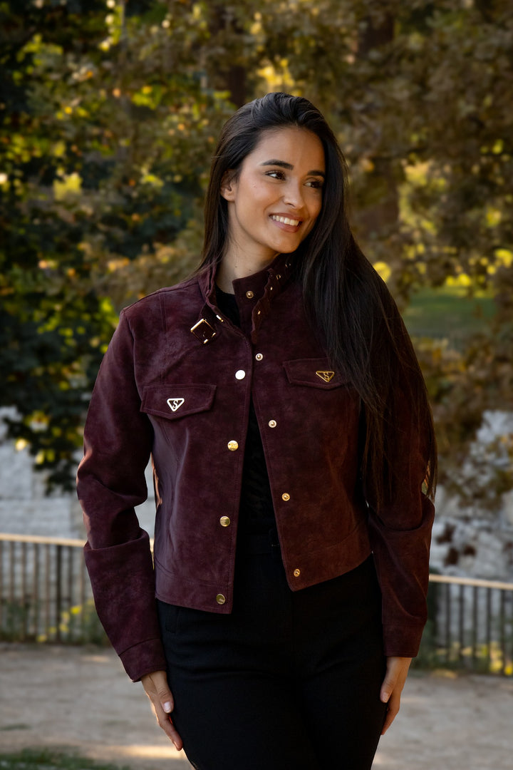 CASACO BORDEAUX COM BOLSOS PONTO CHIC