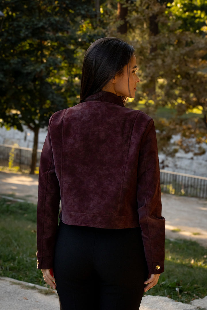CASACO BORDEAUX COM BOLSOS PONTO CHIC