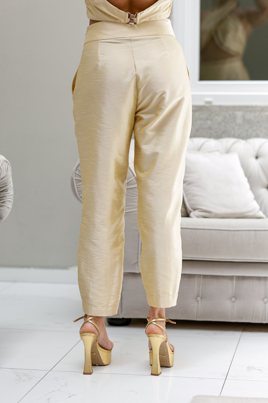 CONJUNTO TOP E CALÇA AMARELO PONTO CHIC