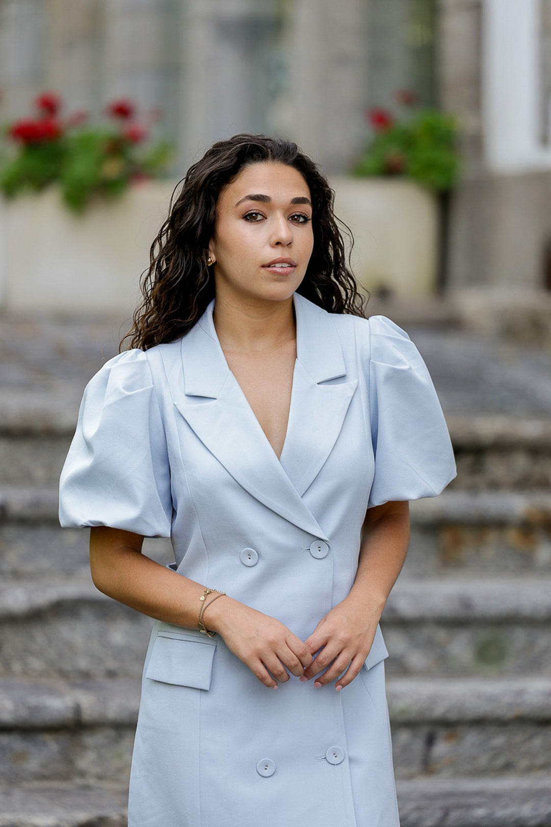 VESTIDO BLAZER AZUL PONTO CHIC
