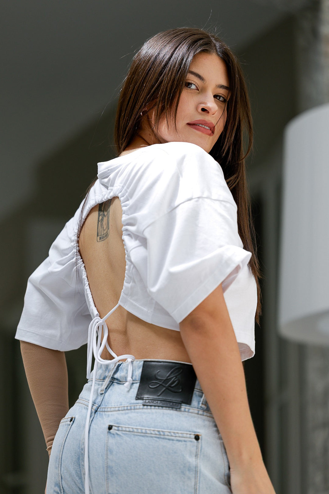 TOP OVERSIZE COM ESTAMPA LOGO EM BRILHO GAELLE PARIS