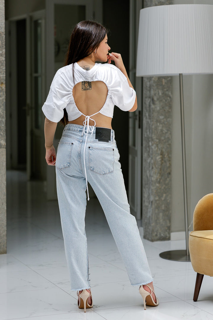 TOP OVERSIZE COM ESTAMPA LOGO EM BRILHO GAELLE PARIS