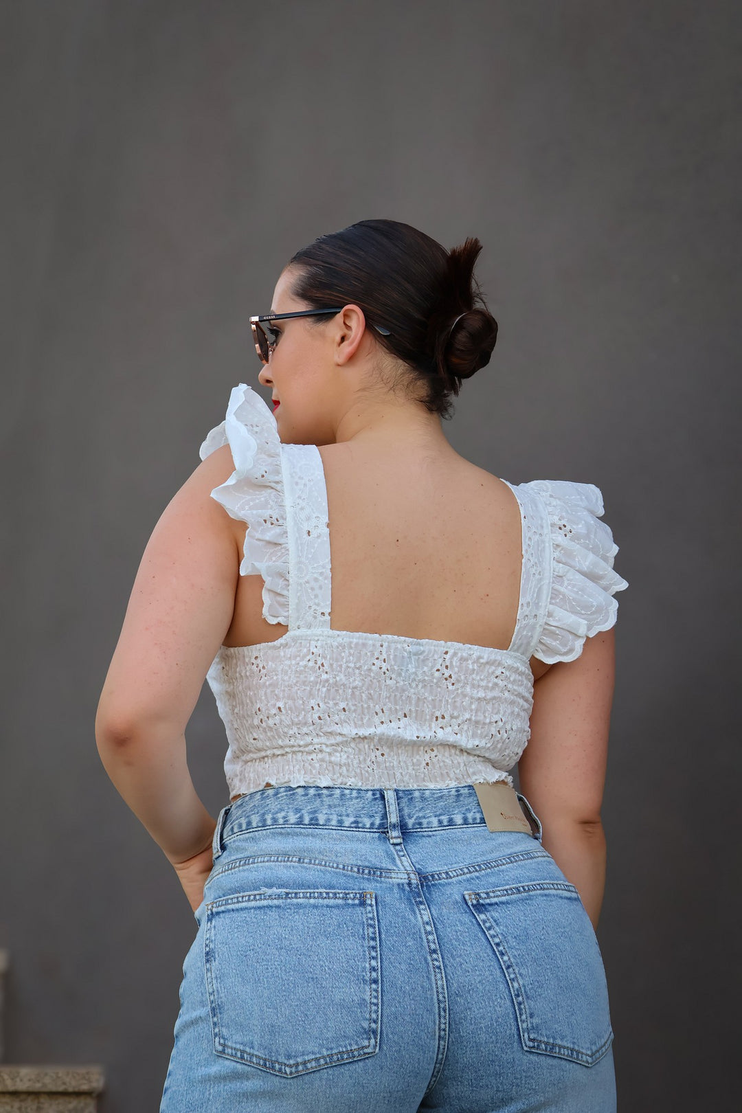 CALÇA WIDE LEG COM TRESPASSE NA FRENTE PONTO CHIC