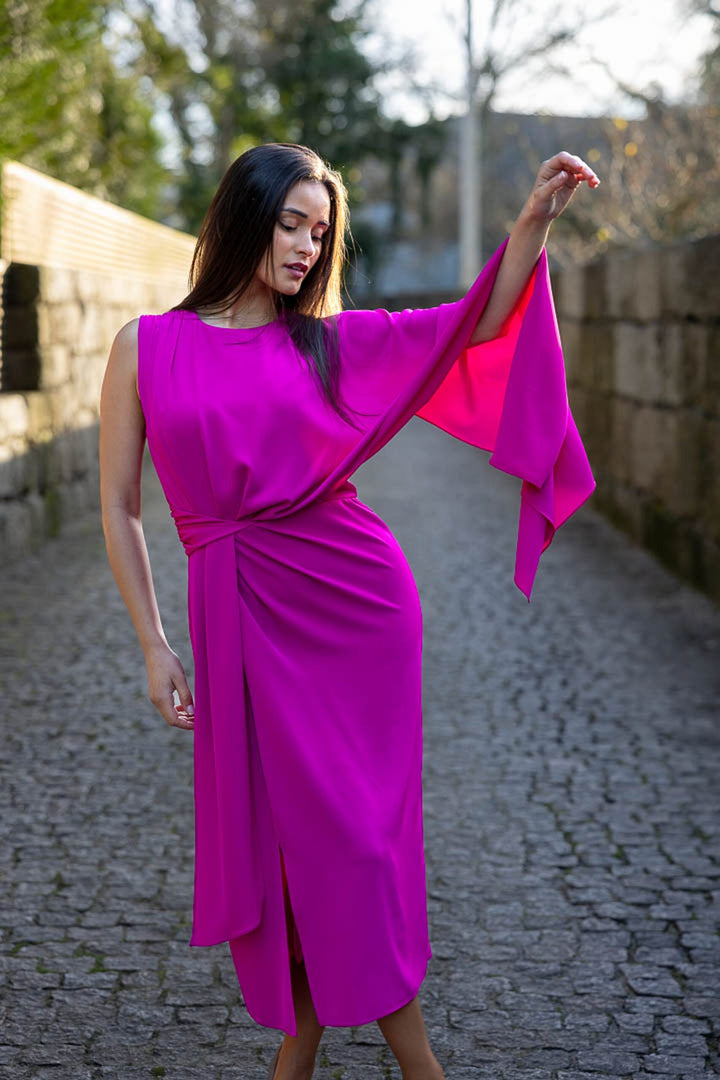 VESTIDO ROSA CARMEN PONTO CHIC
