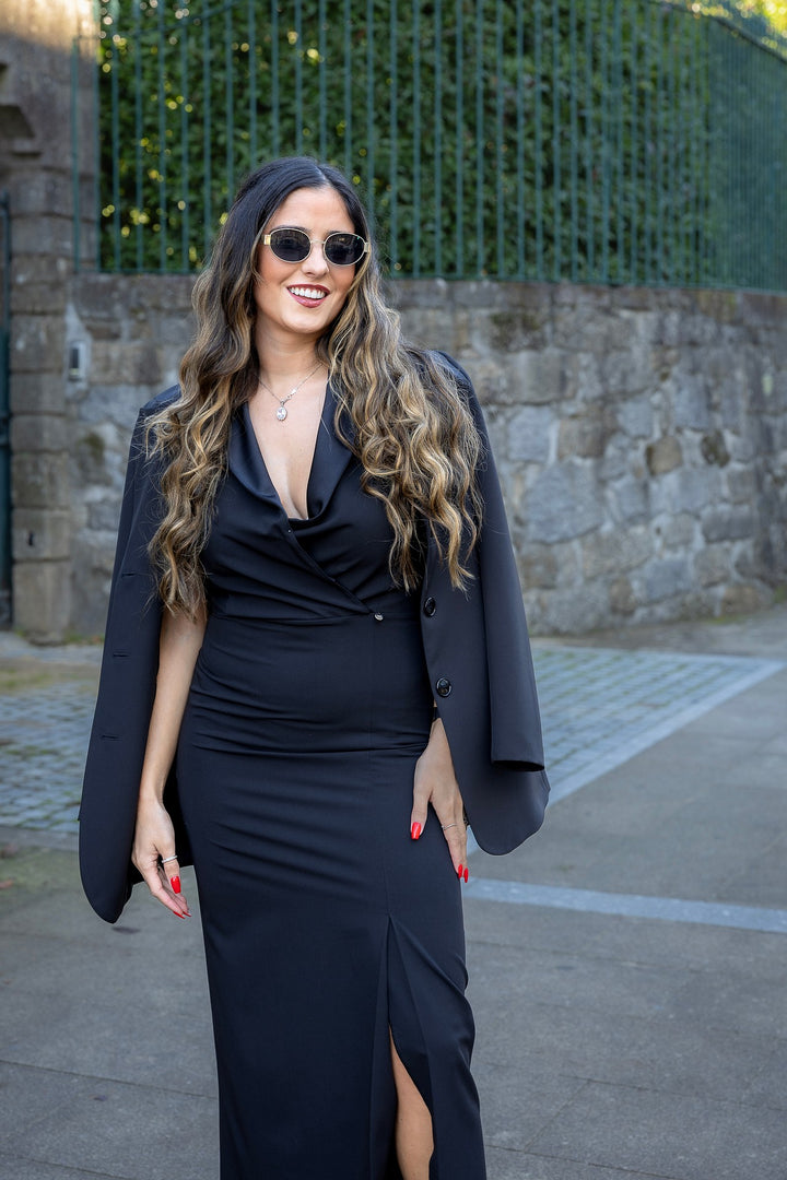 VESTIDO SMOKING PRETO RINASCIMENTO
