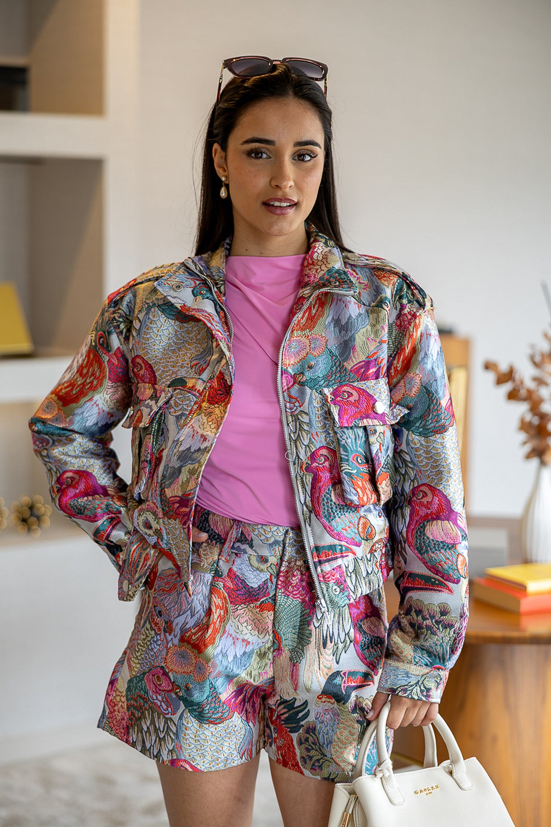 CALÇÃO ESTAMPADO JACQUARD PONTO CHIC