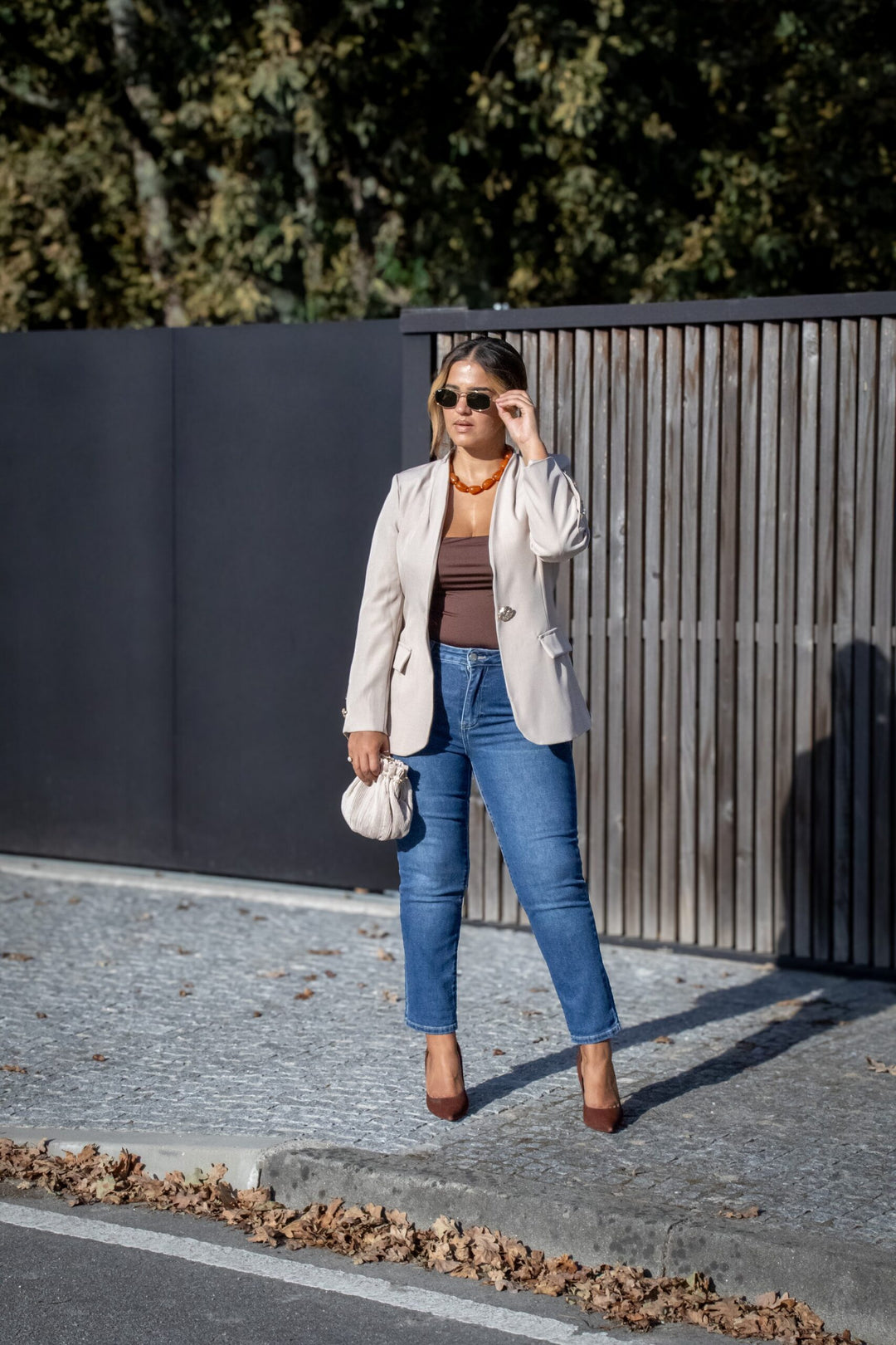 MALA CLUTCH PLISSADA NUDE PONTO CHIC