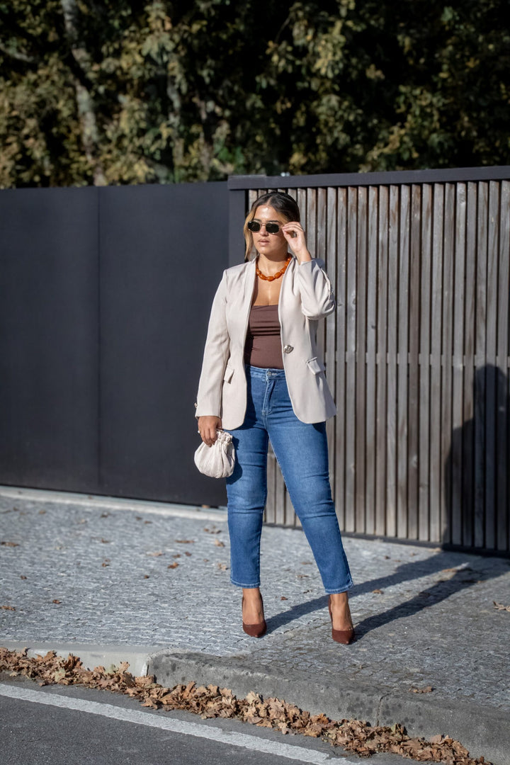 MALA CLUTCH PLISSADA NUDE PONTO CHIC