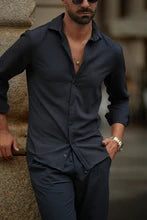 CAMISA AZUL MARINHO TEXTURADA SLIM FIT DONATO