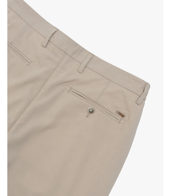 CALÇA BEGE COM PREGAS GIANNI LUPO