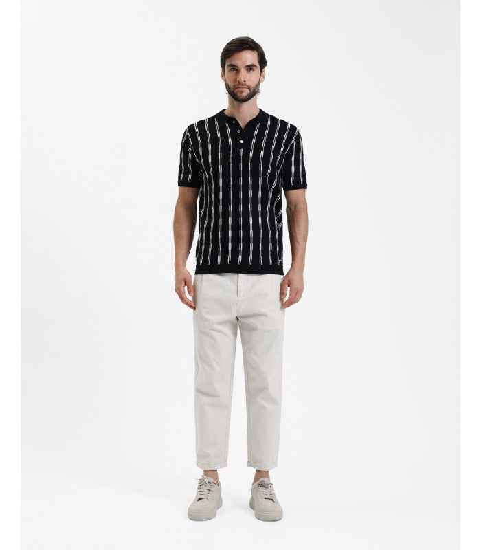 POLO DE MALHA COM PADRÃO GIANNI LUPO