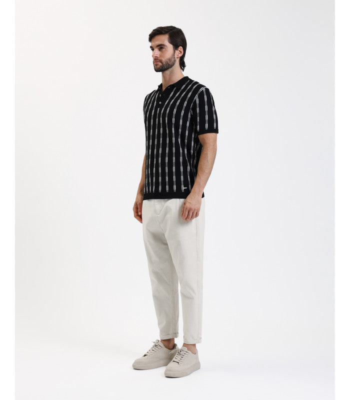 POLO DE MALHA COM PADRÃO GIANNI LUPO