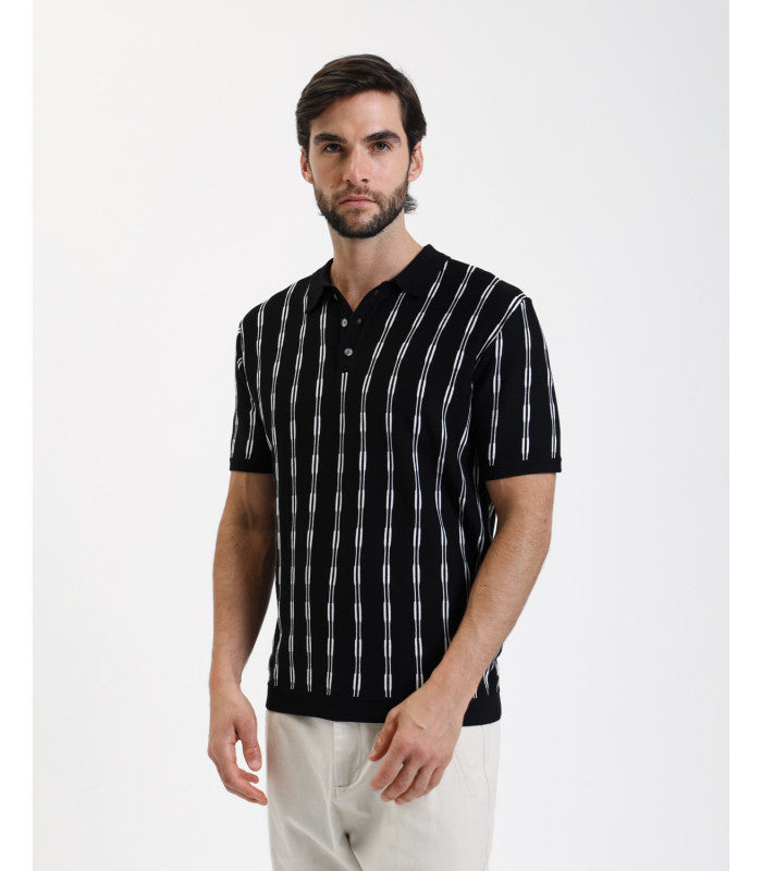 POLO DE MALHA COM PADRÃO GIANNI LUPO