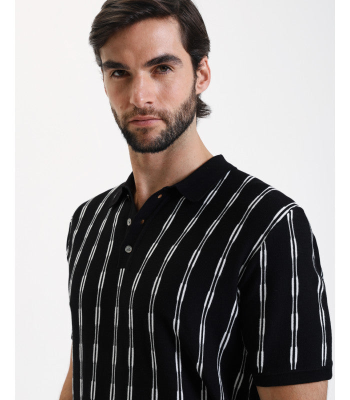 POLO DE MALHA COM PADRÃO GIANNI LUPO