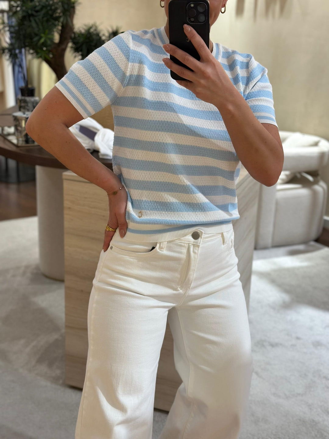 CAMISOLA RISCAS AZUL PONTO CHIC