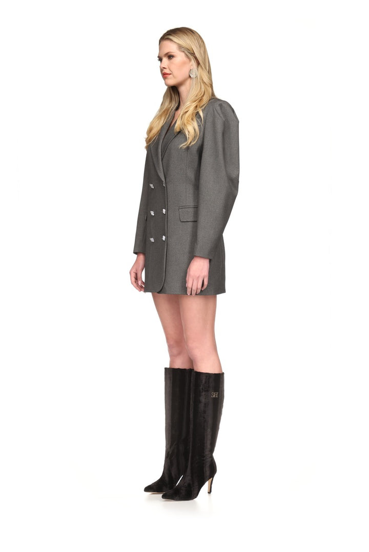 BLAZER VESTIDO CINZA SAHOCO
