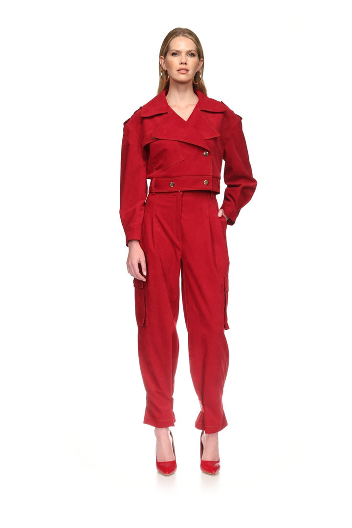 CASACO CROPPED VERMELHO SAHOCO