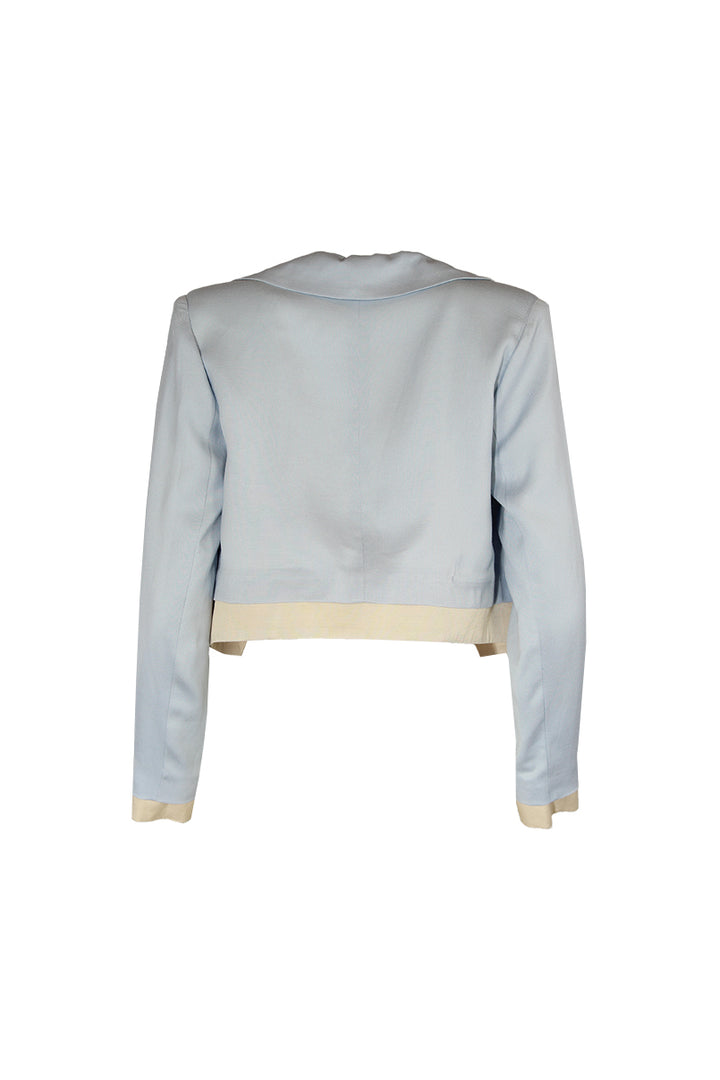 BLAZER CROPPED AZUL PUNHO COMBINADO SAHOCO