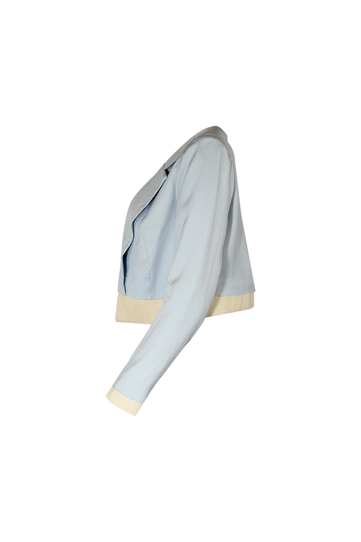 BLAZER CROPPED AZUL PUNHO COMBINADO SAHOCO