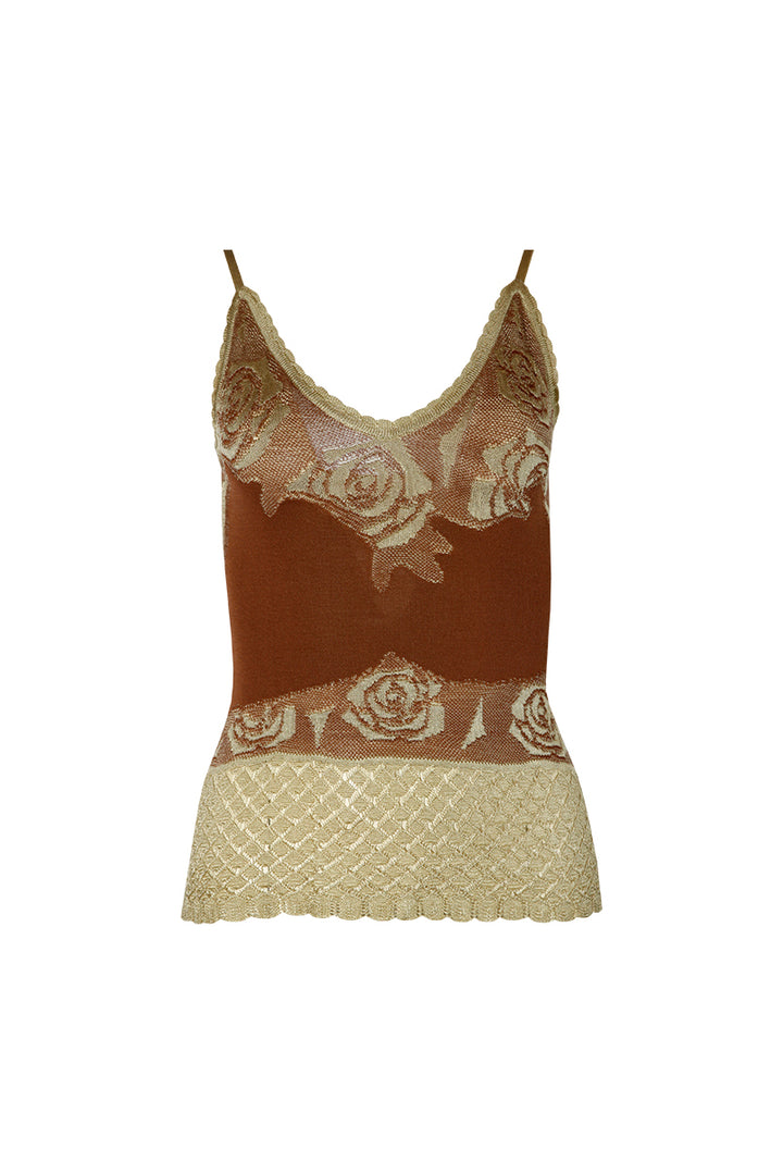TOP DE MALHA COM TEXTURA DE FLORES SAHOCO