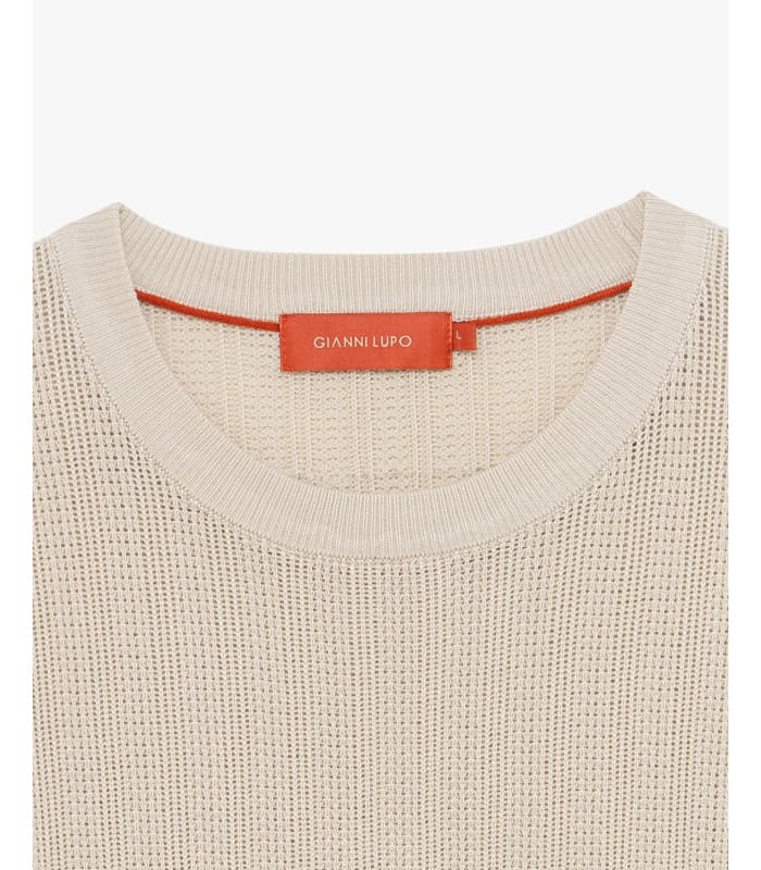 CAMISOLA DE MALHA BEGE TEXTURADA GIANNI LUPO