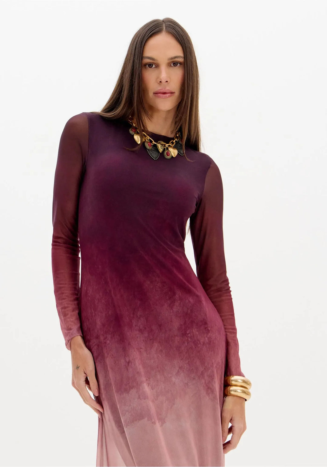VESTIDO MIDI DEGRADÊ COM DECOTE NAS COSTAS LANÇA PERFUME