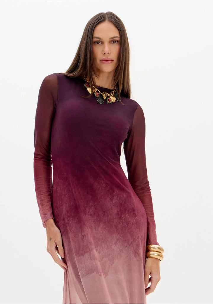 VESTIDO MIDI DEGRADÊ COM DECOTE NAS COSTAS LANÇA PERFUME