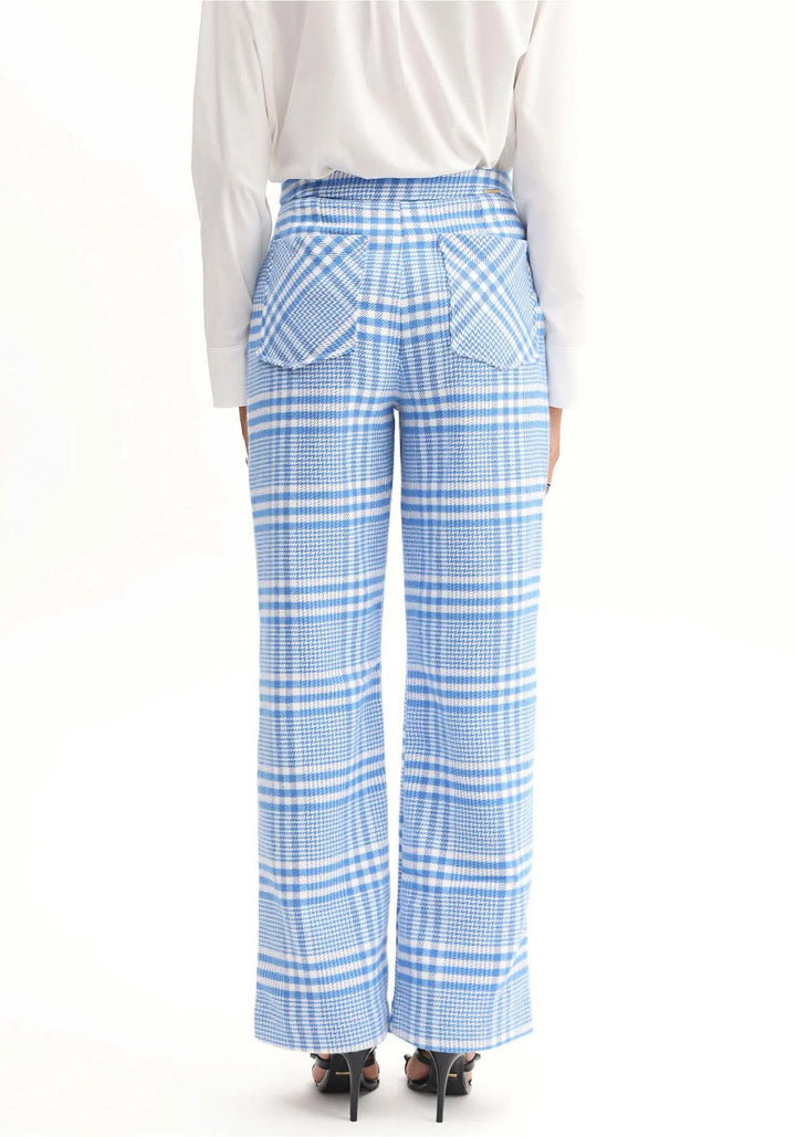 CALÇA WIDE ALFAIATARIA XADREZ AZUL LANÇA PERFUME