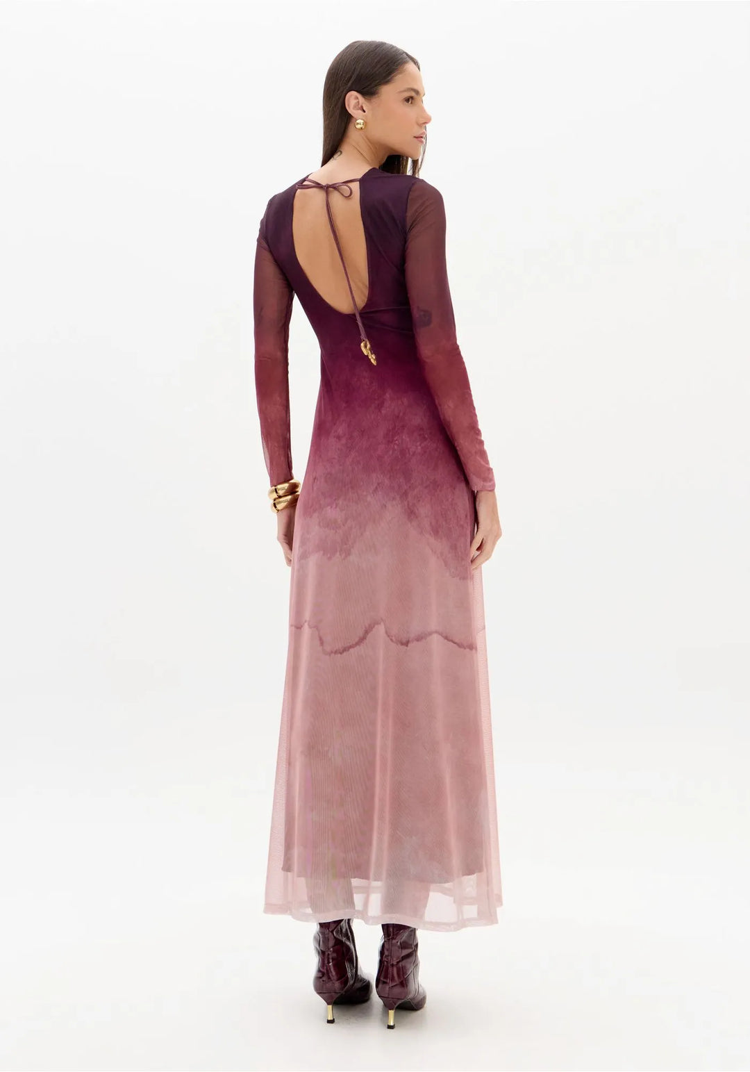 VESTIDO MIDI DEGRADÊ COM DECOTE NAS COSTAS LANÇA PERFUME