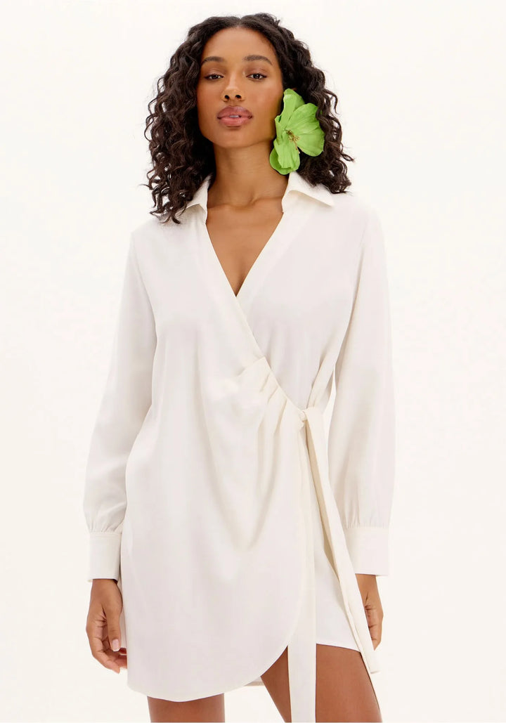 VESTIDO BRANCO TRESPASSE LANÇA PERFUME