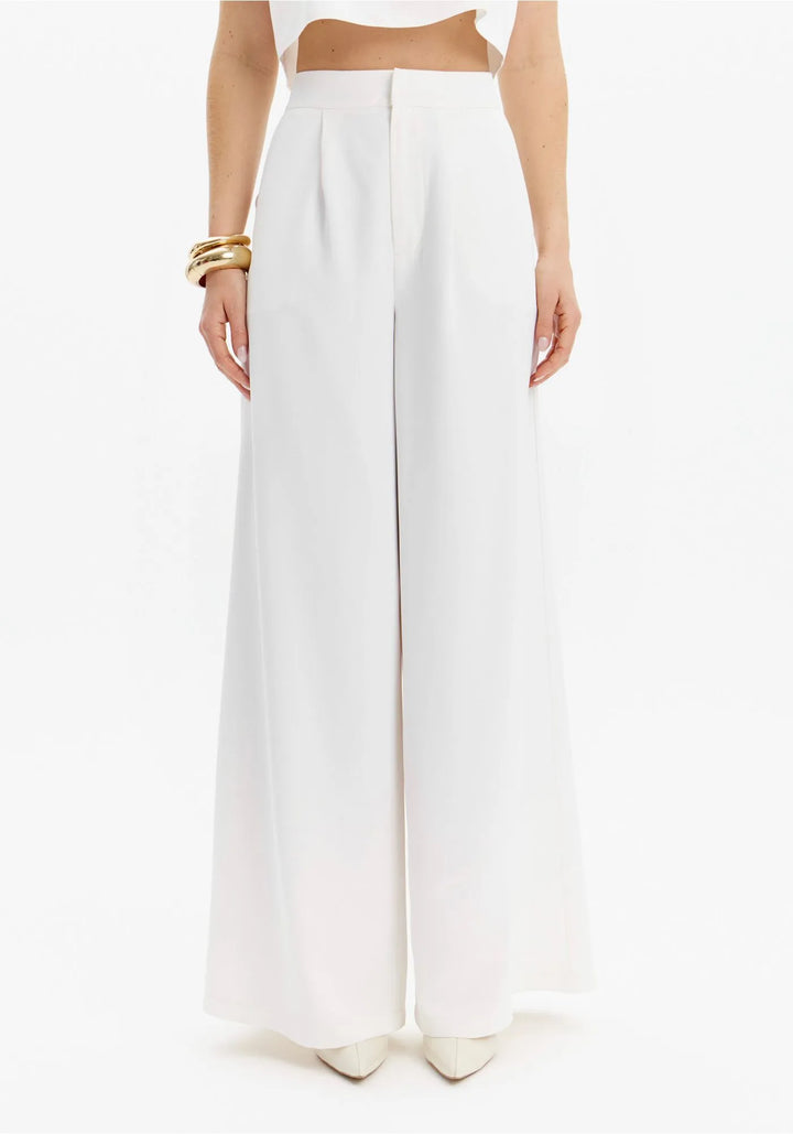 CALÇA WIDE LEG BRANCA LANÇA PERFUME