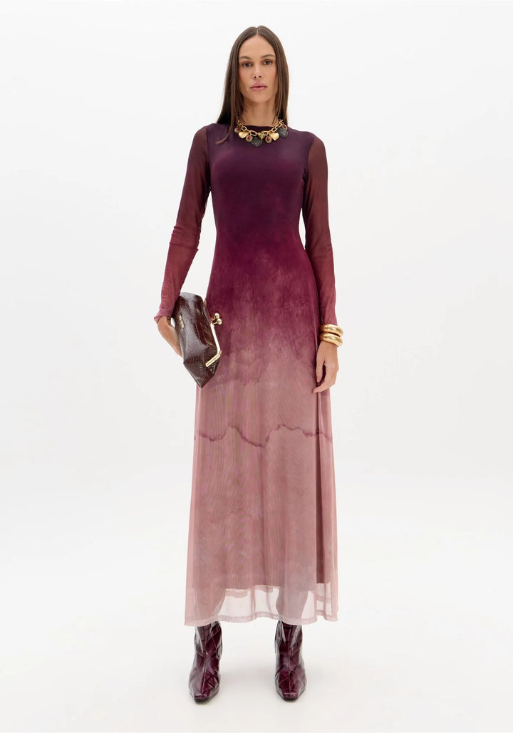 VESTIDO MIDI DEGRADÊ COM DECOTE NAS COSTAS LANÇA PERFUME