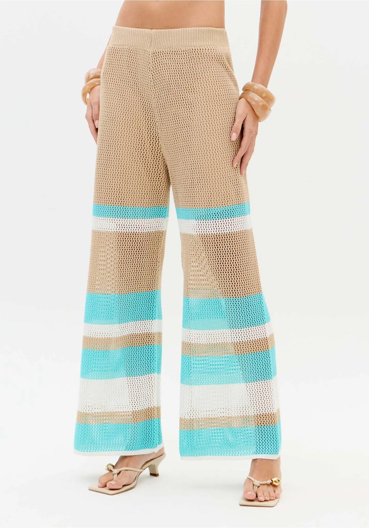 CALÇA TRICOT RISCAS MULTICOLOR LANÇA PERFUME