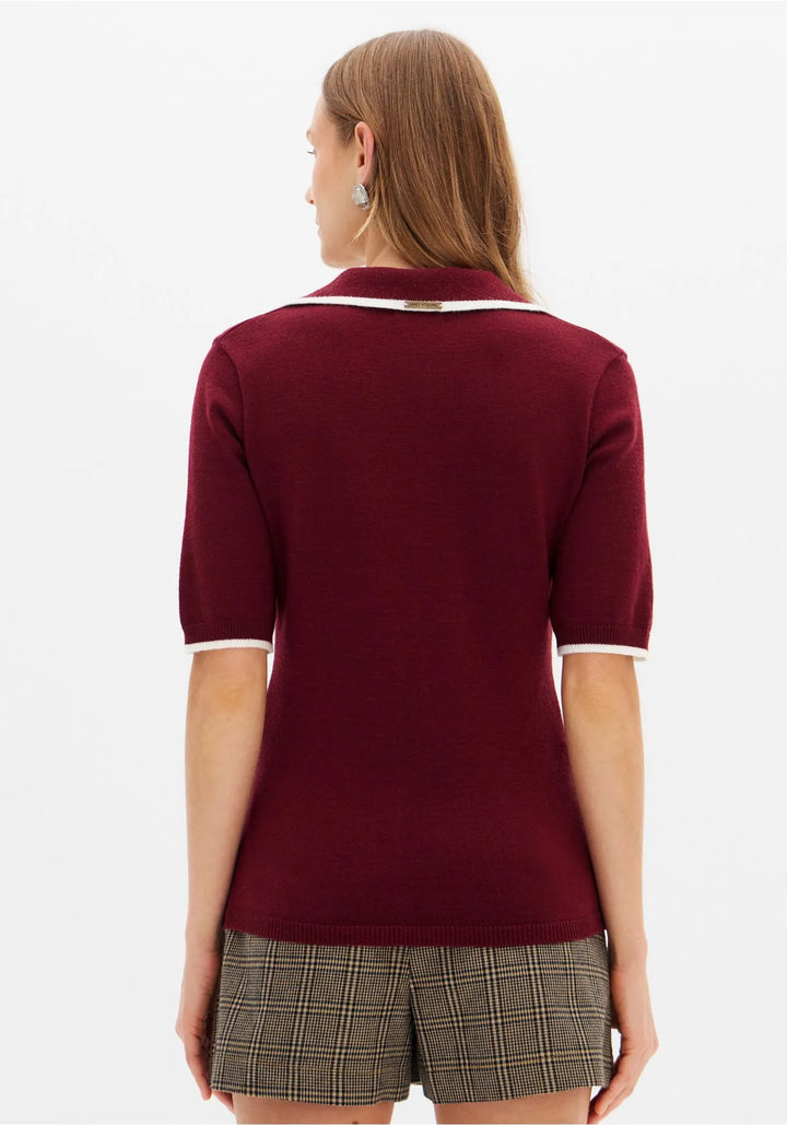 POLO DE MALHA BORDO LANÇA PERFUME