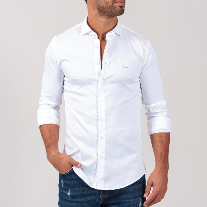 CAMISA GOLA ITALIANA SLIM FIT BRANCA ZOLF