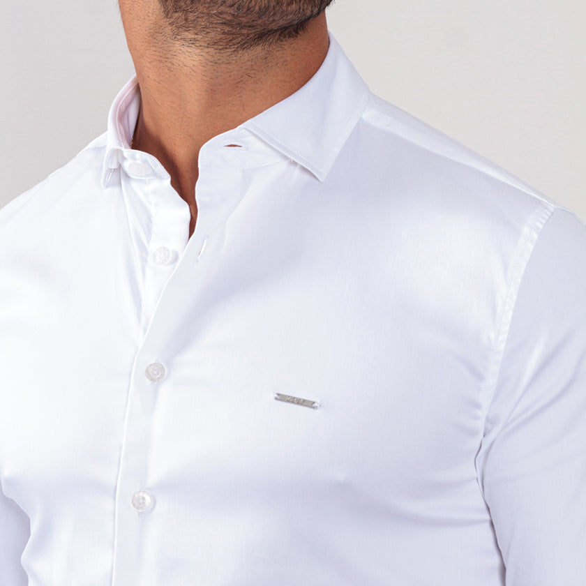 CAMISA GOLA ITALIANA SLIM FIT BRANCA ZOLF