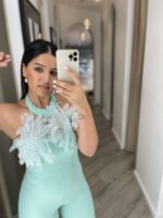 MACACÃO VERDE ÁGUA COM APLICAÇÃO DE RENDA RINASCIMENTO - Image 2