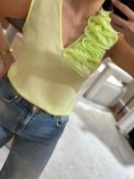 BLUSA VERDE LIMA COM FLOR RINASCIMENTO - Image 3