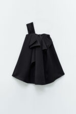VESTIDO PRETO COM ALÇA E FOLHOS ELEH - Imagen 4