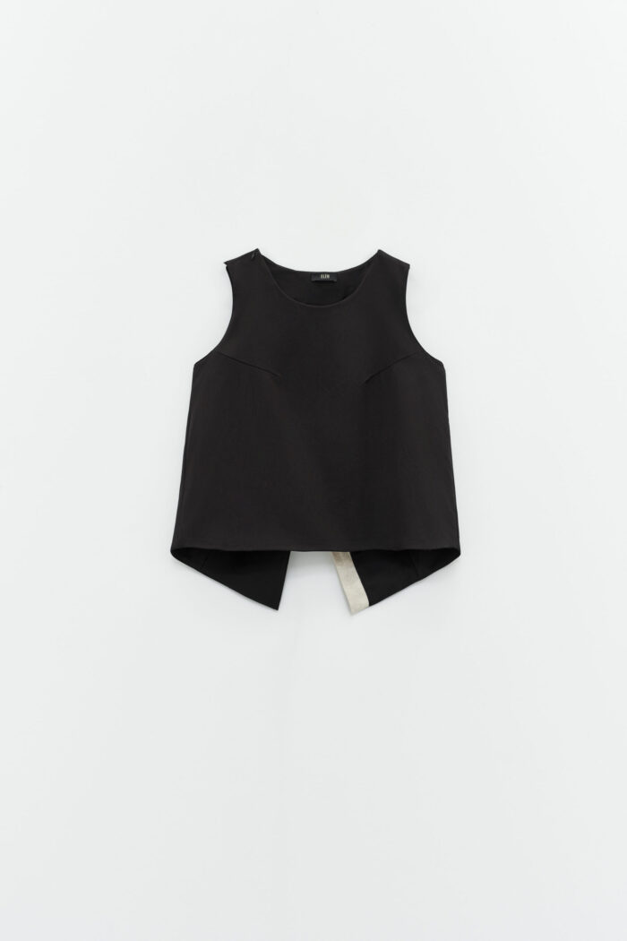 TOP PRETO COM ABERTURA  ELEH - Imagen 4