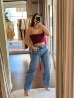 TOP BORDO COM ALÇA FINA PONTO CHIC
