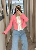 BLAZER CURTO ROSA TWEED FRACOMINA
